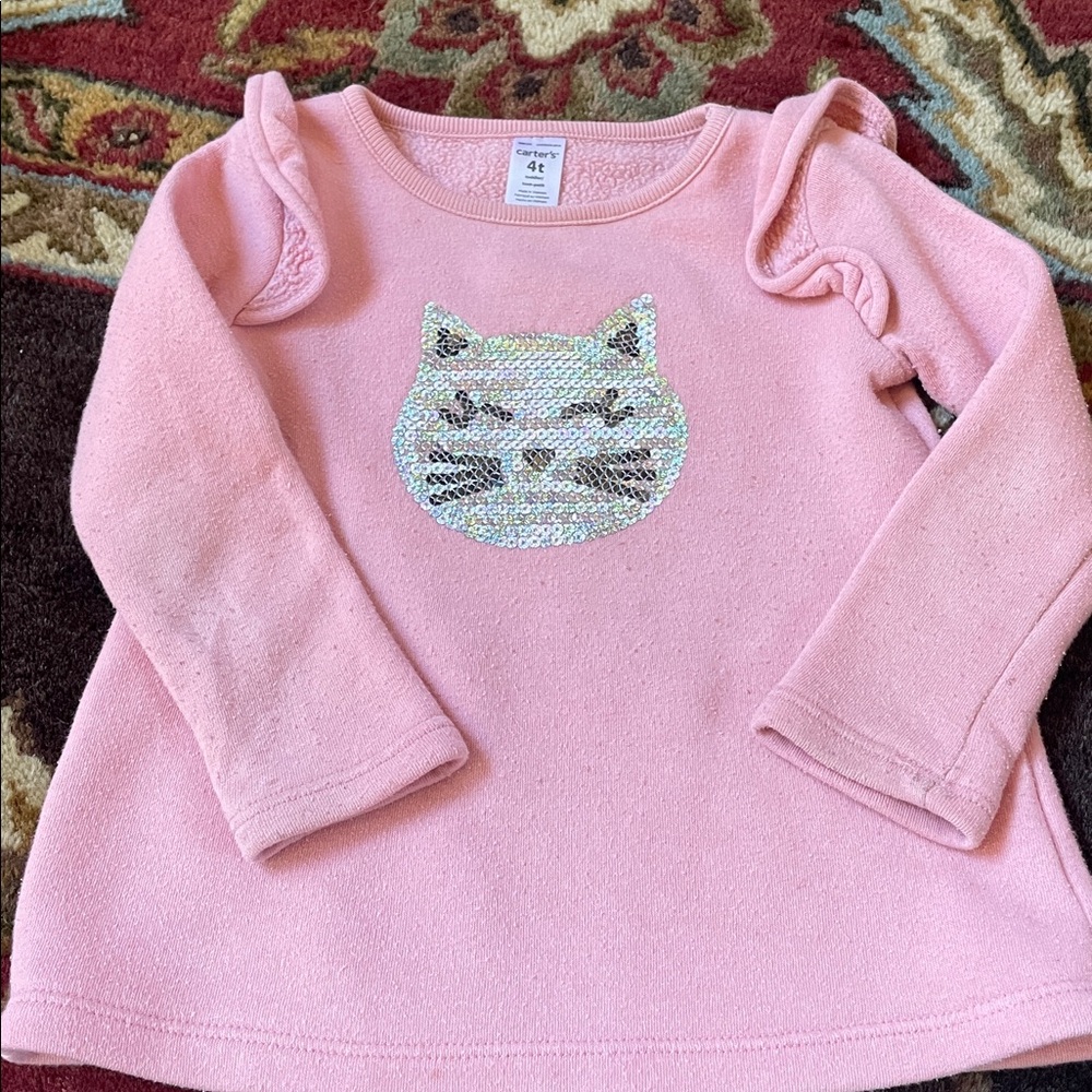 Carter’s Pink Sequined Cat Sweater
